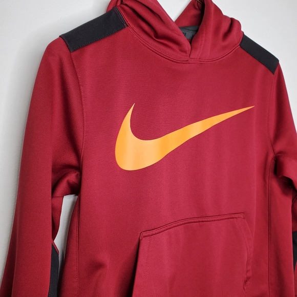 24) NIKE Dri-Fit Logo Hoodie Pullover Maroon Sz. M - Picture 3 of 12